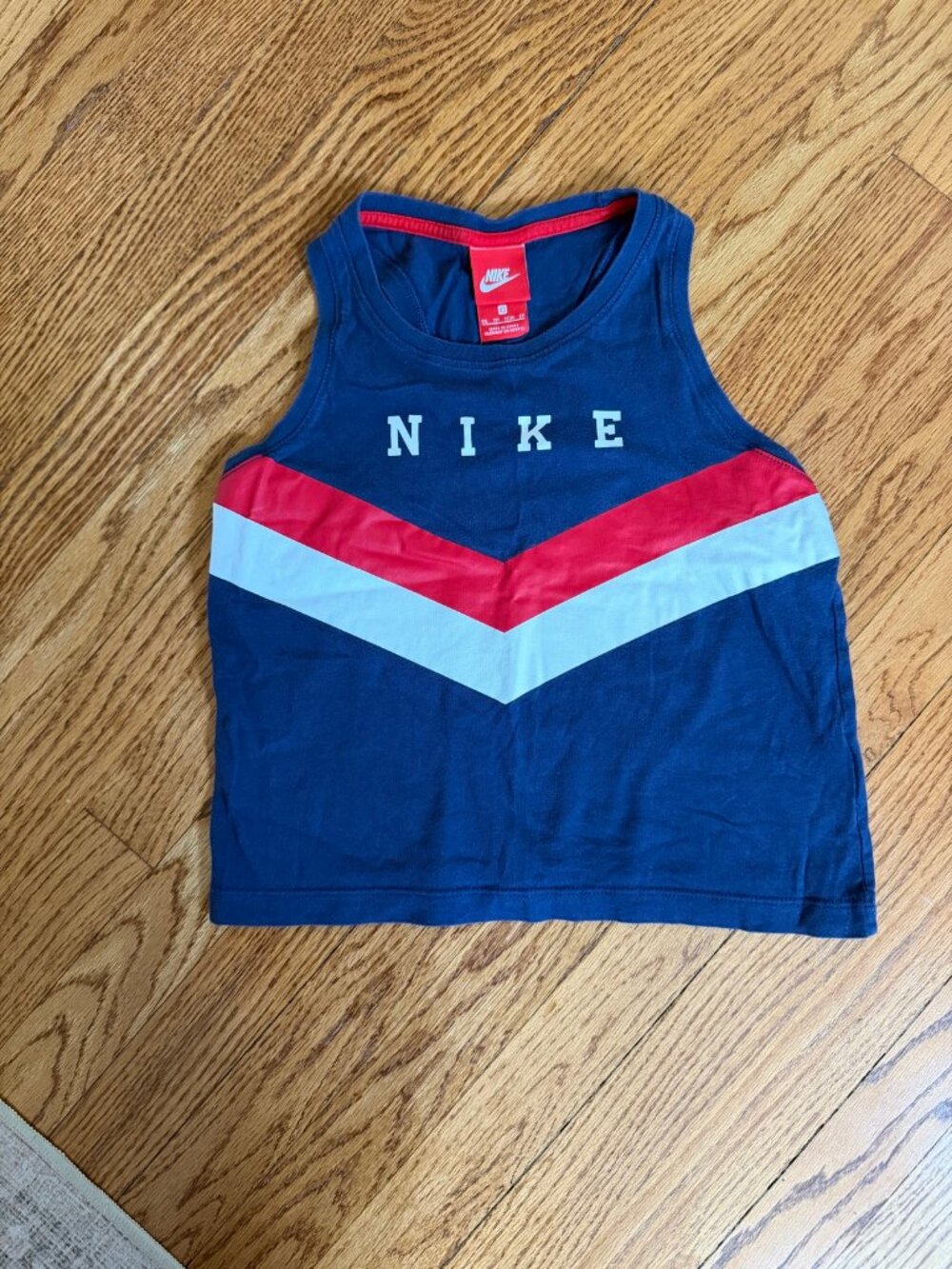 Nike Chevron Crop Tank Top Navy XS